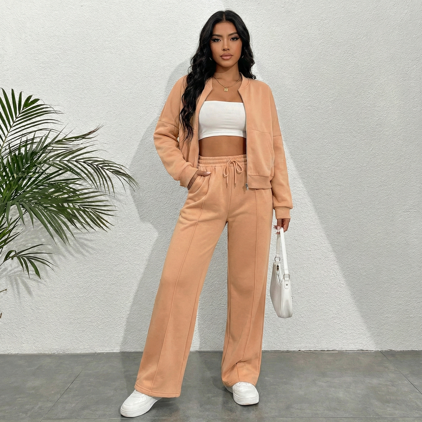 Velissé Lounge Suit Set – Cardigan & Wide Leg Pants